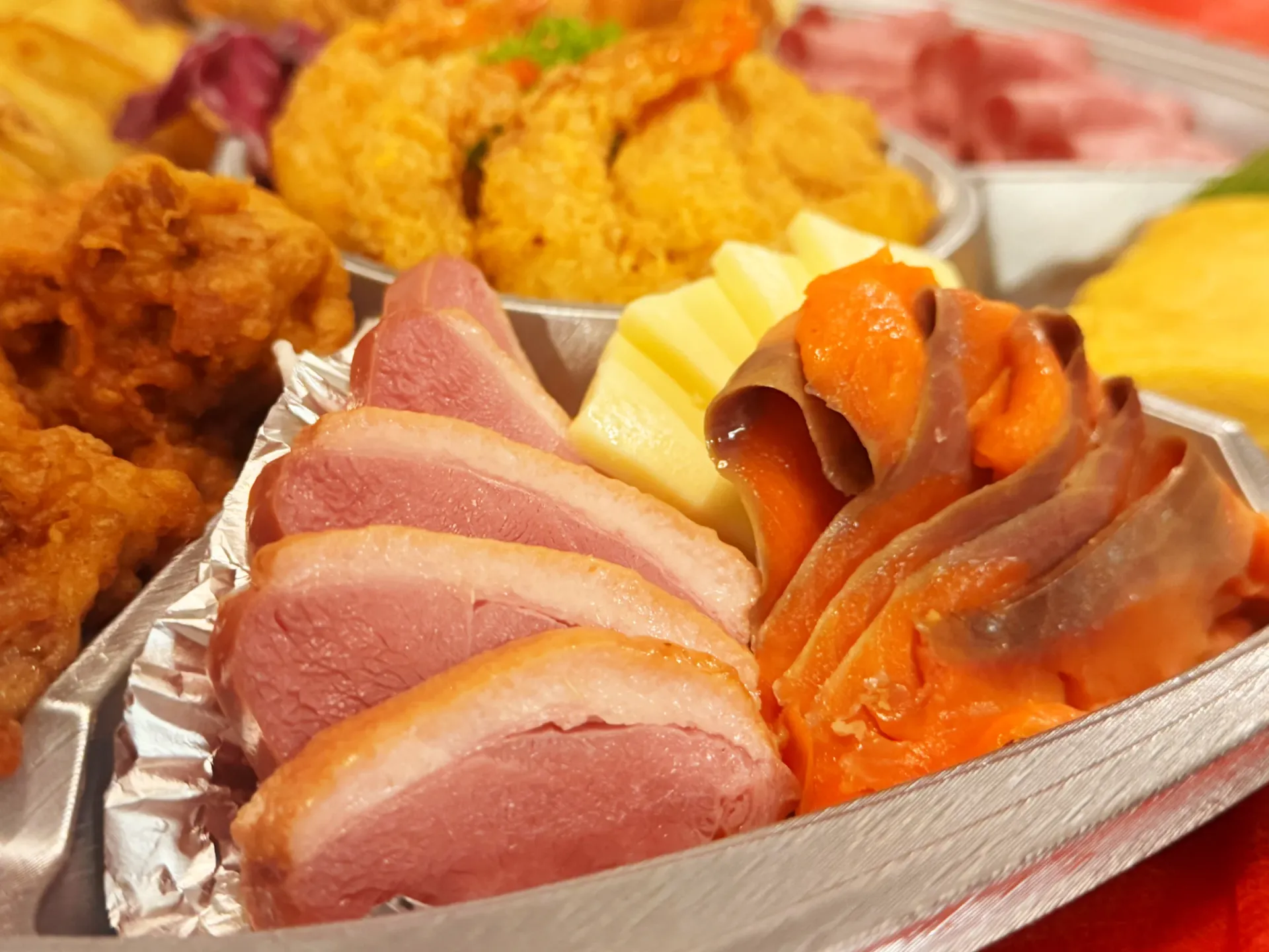Delicious assortment of various appetizers on a platter